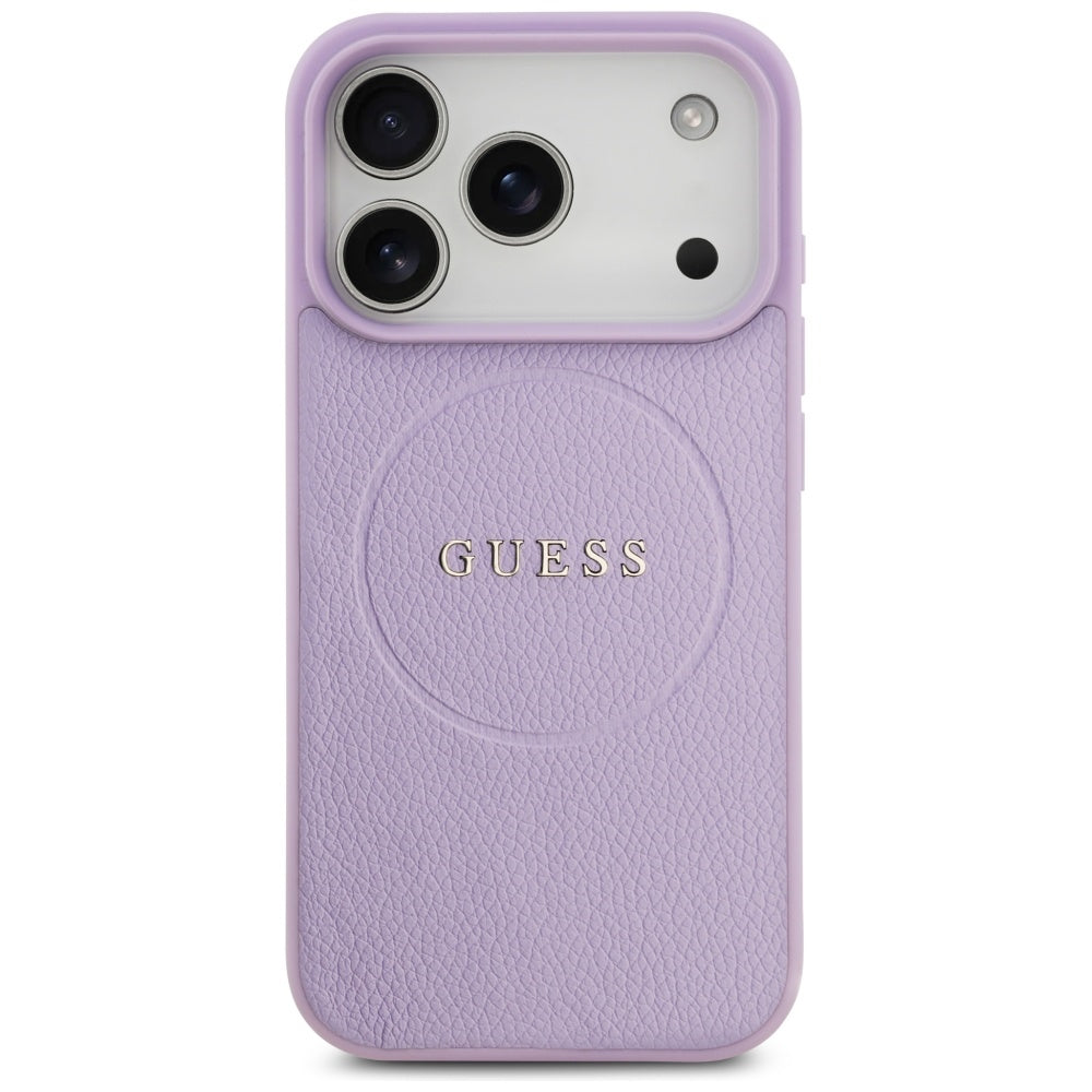 Custodia MagSafe per Apple iPhone 17 Pro, Guess, Grained Gold Ring, Rosa