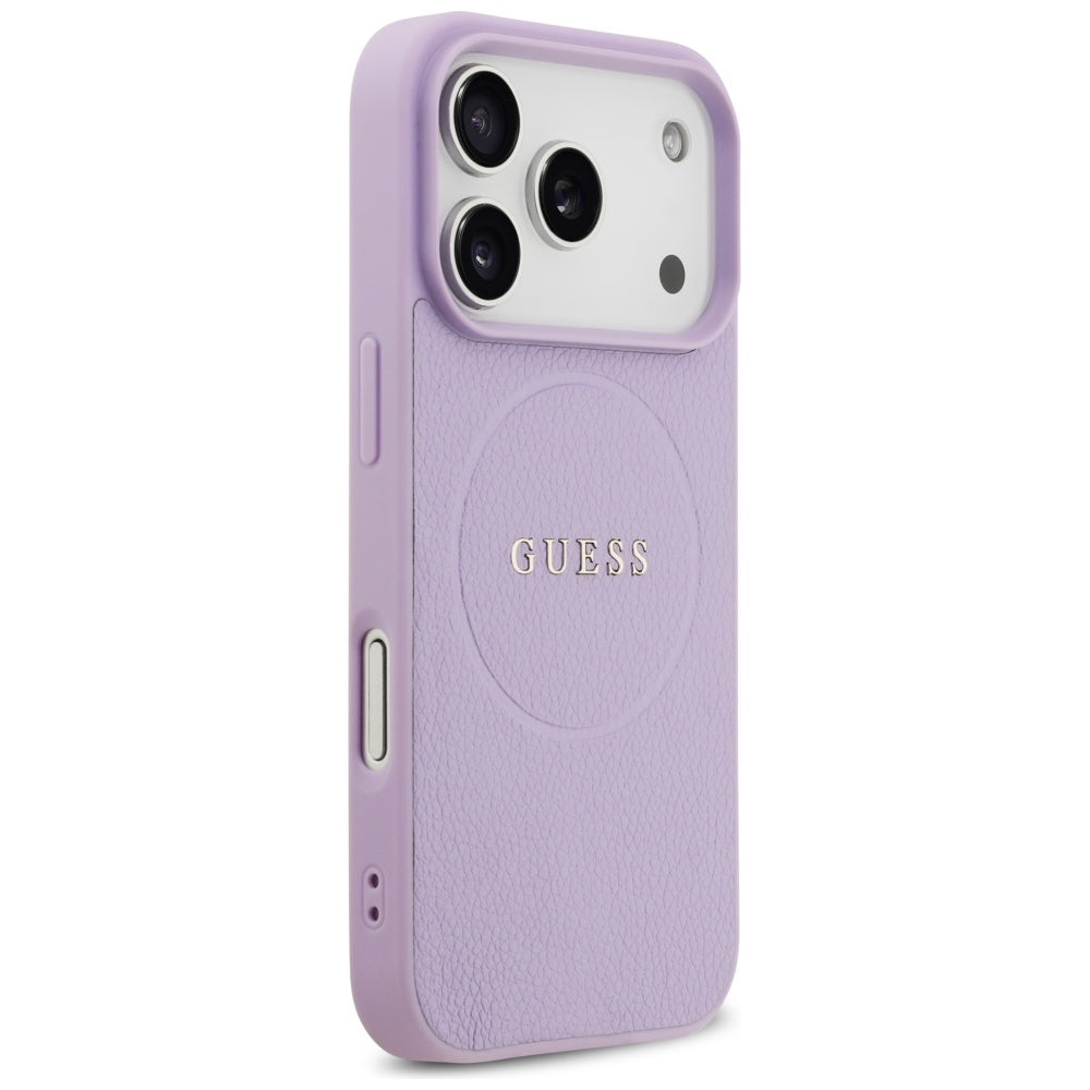 Custodia MagSafe per Apple iPhone 17 Pro, Guess, Grained Gold Ring, Rosa