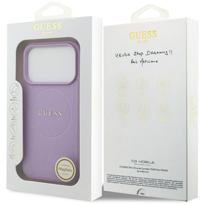 Custodia MagSafe per Apple iPhone 17 Pro, Guess, Grained Gold Ring, Rosa
