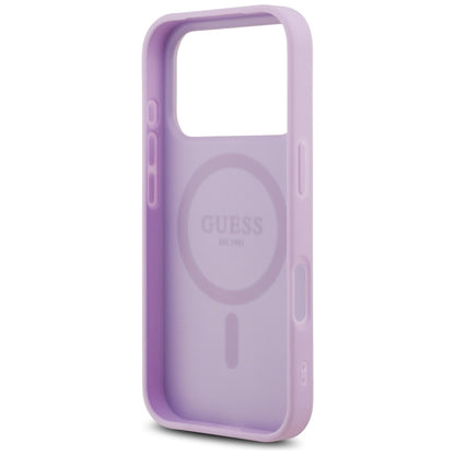 Custodia MagSafe per Apple iPhone 17 Pro, Guess, Grained Gold Ring, Rosa