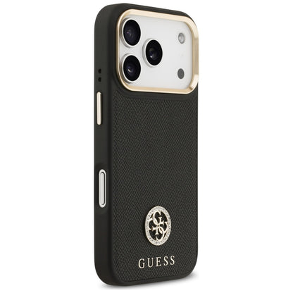 MagSafe Hülle für Apple iPhone 17 Pro, Guess, Grained Strass Logo, Schwarz