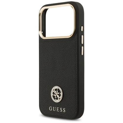 MagSafe Hülle für Apple iPhone 17 Pro, Guess, Grained Strass Logo, Schwarz