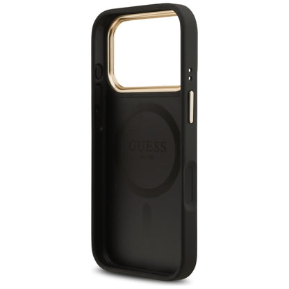MagSafe Hülle für Apple iPhone 17 Pro, Guess, Grained Strass Logo, Schwarz