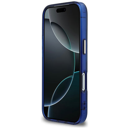 Custodia MagSafe per Apple iPhone 17 Pro, Guess, IML Peony Dot, Blu