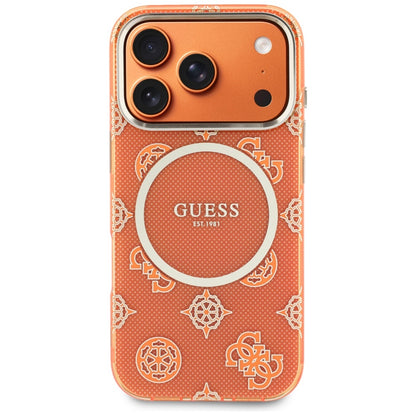 Étui MagSafe pour Apple iPhone 17 Pro, Guess, IML Peony Dot, Orange