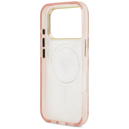 MagSafe Hülle für Apple iPhone 17 Pro, Guess, Jungle Tonal Triangle, Rosa