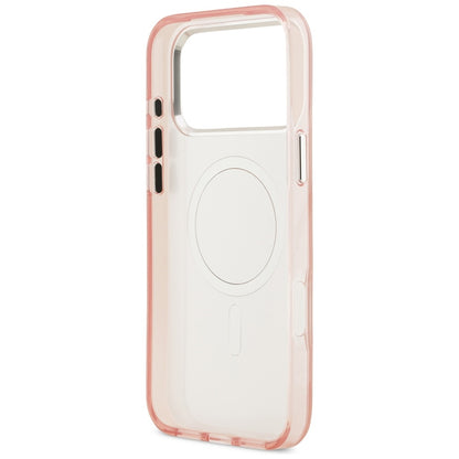 Coque MagSafe pour Apple iPhone 17 Pro, Karl Lagerfeld, IML Aquarelle Logo Choupette, Rose.