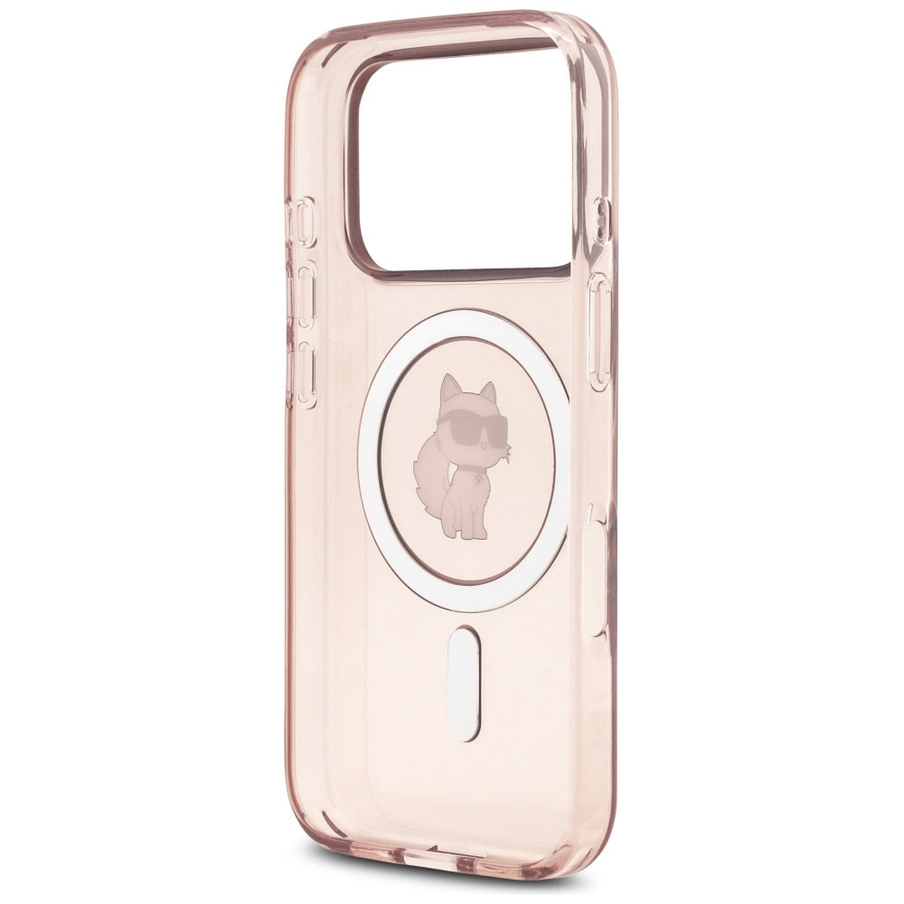 Étui MagSafe pour Apple iPhone 17 Pro, Karl Lagerfeld, IML Choupette, Rose