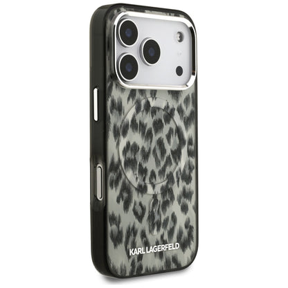 Custodia MagSafe per Apple iPhone 17 Pro, Karl Lagerfeld, IML Leopard Pattern, Marrone
