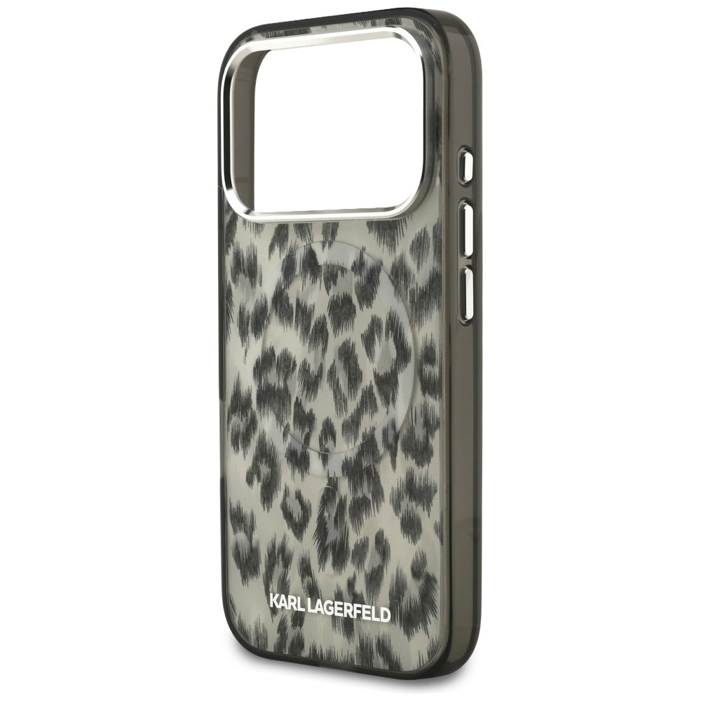 Custodia MagSafe per Apple iPhone 17 Pro, Karl Lagerfeld, IML Leopard Pattern, Marrone