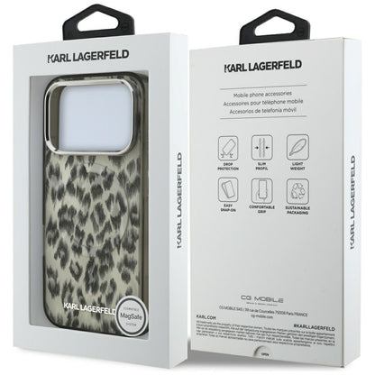 Custodia MagSafe per Apple iPhone 17 Pro, Karl Lagerfeld, IML Leopard Pattern, Marrone