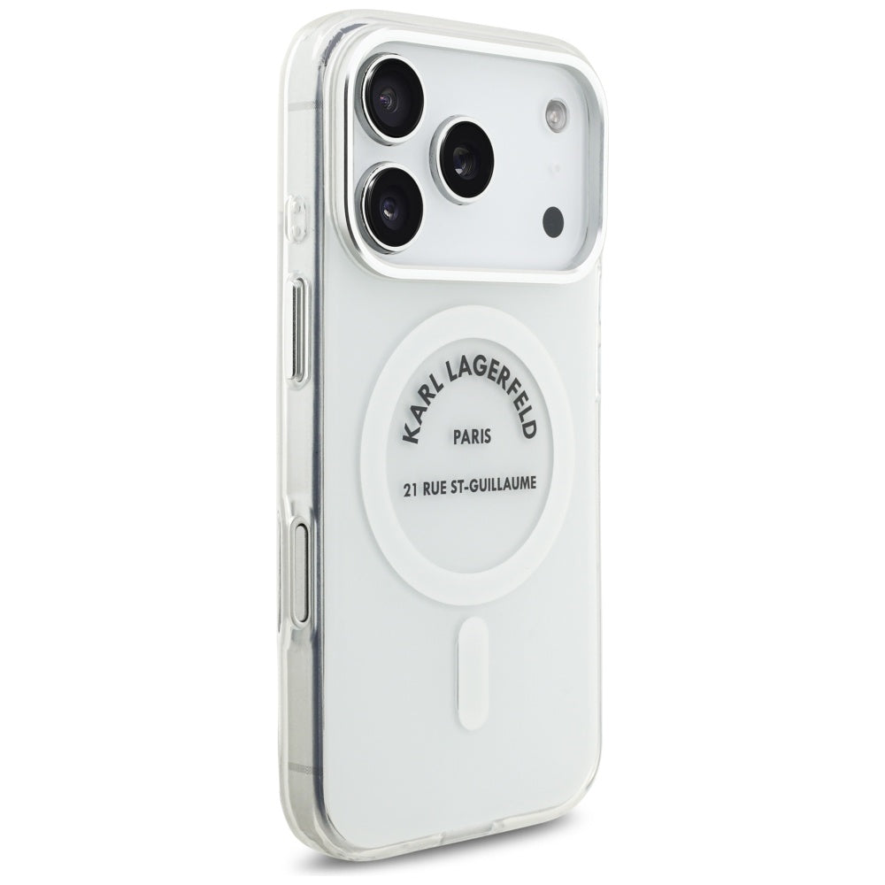 MagSafe Hülle für Apple iPhone 17 Pro, Karl Lagerfeld, IML Logo RSG, Transparent
