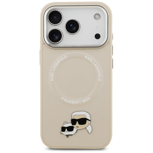 Custodia MagSafe per Apple iPhone 17 Pro, Karl Lagerfeld, Karl & Choupette Pins, Beige