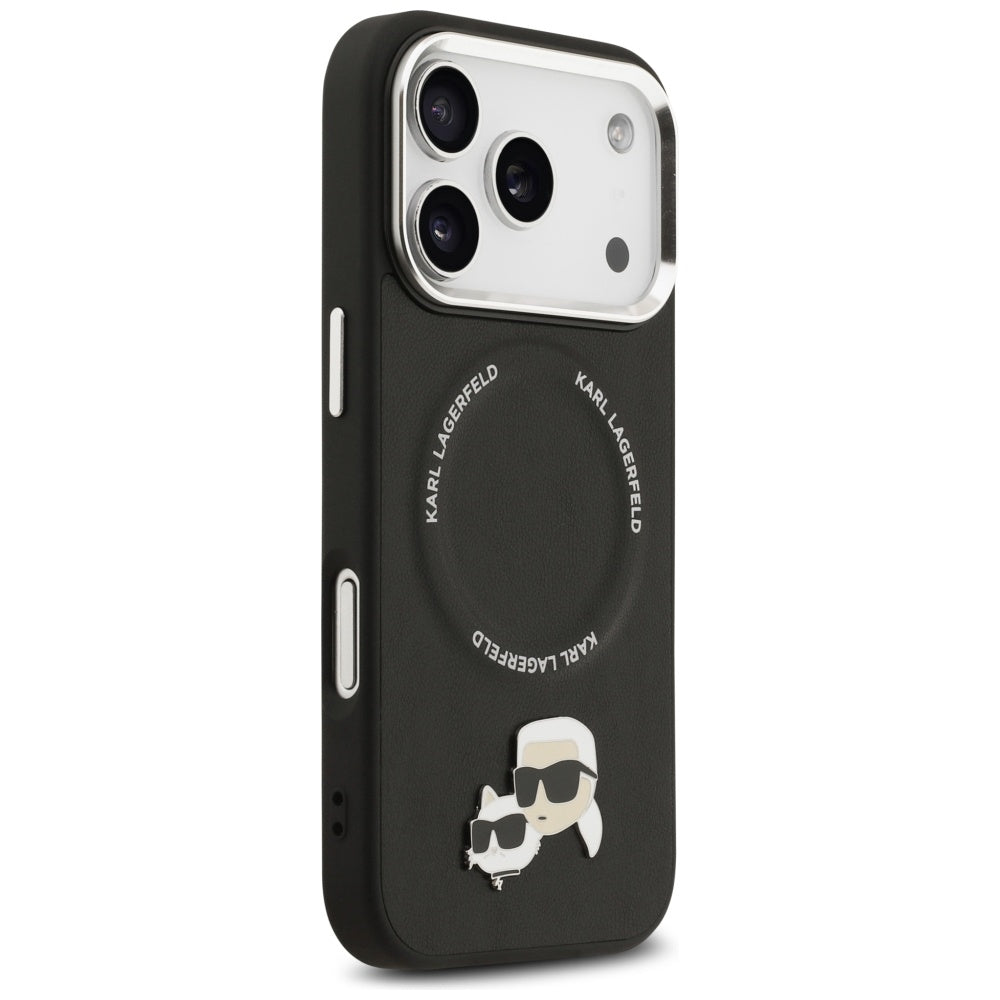 MagSafe Hülle für Apple iPhone 17 Pro, Karl Lagerfeld, Karl & Choupette Pins, Schwarz