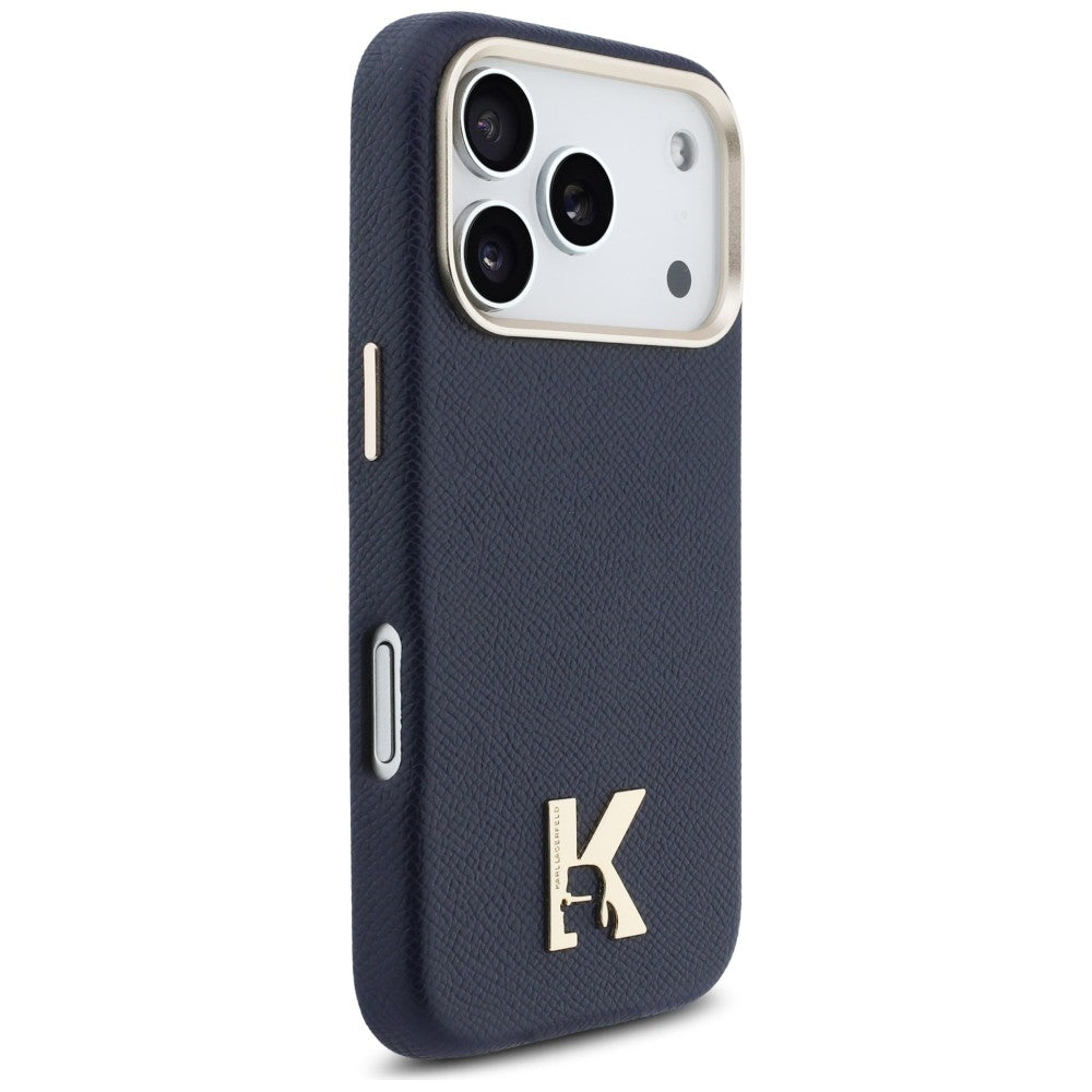 Coque MagSafe pour Apple iPhone 17 Pro, Karl Lagerfeld, Logo Karl Head, Bleue