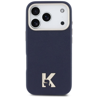 Coque MagSafe pour Apple iPhone 17 Pro, Karl Lagerfeld, Logo Karl Head, Bleue