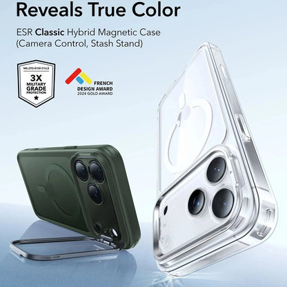 Custodia MagSafe per Apple iPhone 17 Pro Max, ESR, Classic Hybrid Kickstand, Verde Satinato