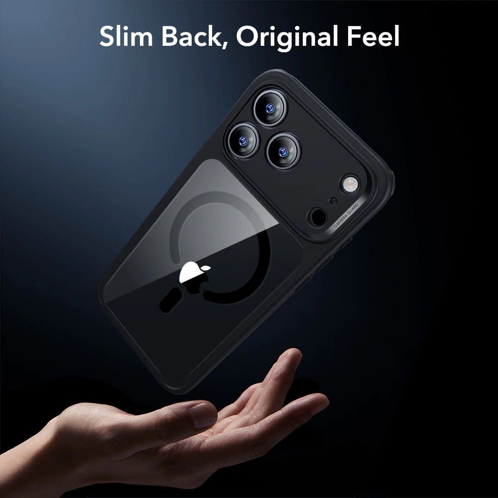 Coque MagSafe pour Apple iPhone 17 Pro Max, ESR, Classic Hybrid avec Protecteur d'Écran, Noire Transparente