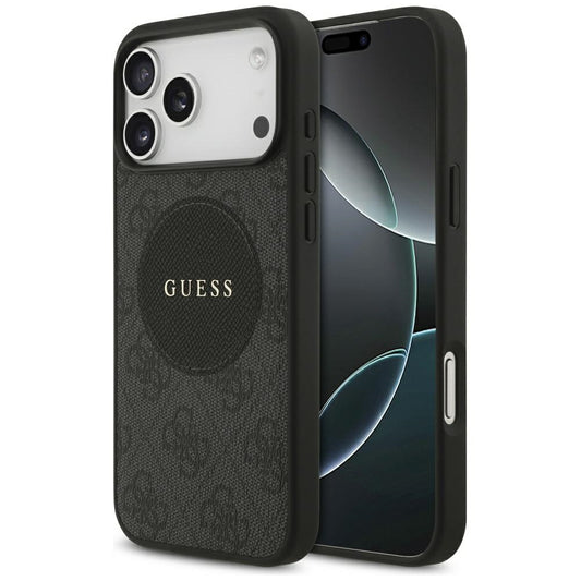 MagSafe Case for Apple iPhone 17 Pro Max, Guess, 4G Circle Classic Logo, Black