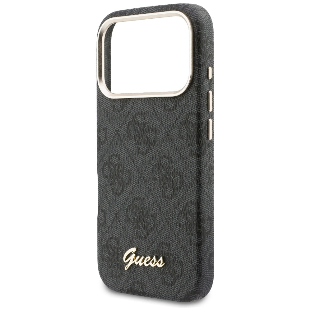 Coque MagSafe pour Apple iPhone 17 Pro Max, Guess, Logo Script 4G, Noire