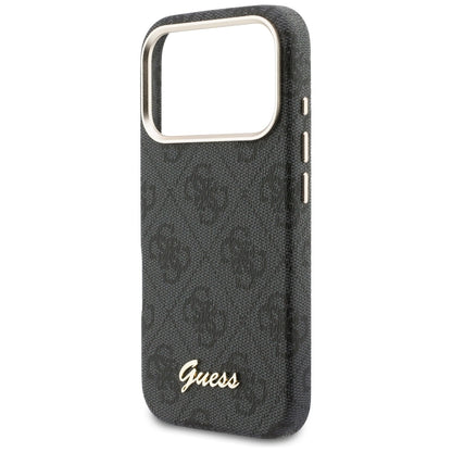 Coque MagSafe pour Apple iPhone 17 Pro Max, Guess, Logo Script 4G, Noire