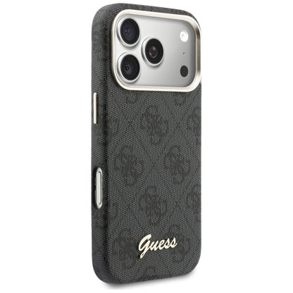Coque MagSafe pour Apple iPhone 17 Pro Max, Guess, Logo Script 4G, Noire