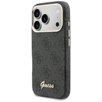 Coque MagSafe pour Apple iPhone 17 Pro Max, Guess, Logo Script 4G, Noire