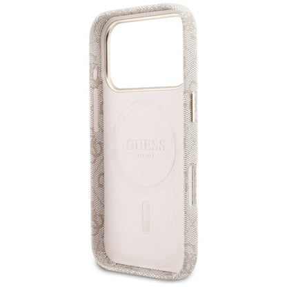 Custodia MagSafe per Apple iPhone 17 Pro Max, Guess, 4G Script Logo, Rosa