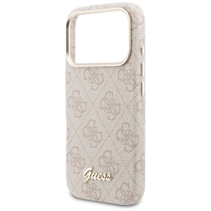 Custodia MagSafe per Apple iPhone 17 Pro Max, Guess, 4G Script Logo, Rosa