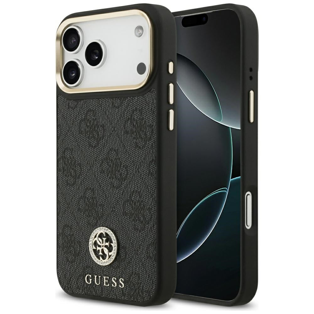 Custodia MagSafe per Apple iPhone 17 Pro Max, Guess, 4G Strass Logo, Nera