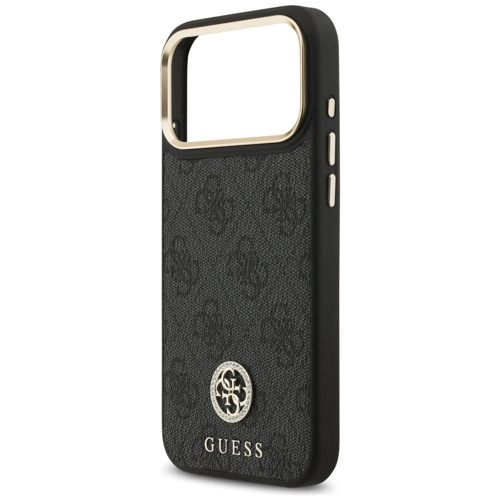 Custodia MagSafe per Apple iPhone 17 Pro Max, Guess, 4G Strass Logo, Nera