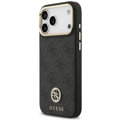 Custodia MagSafe per Apple iPhone 17 Pro Max, Guess, 4G Strass Logo, Nera