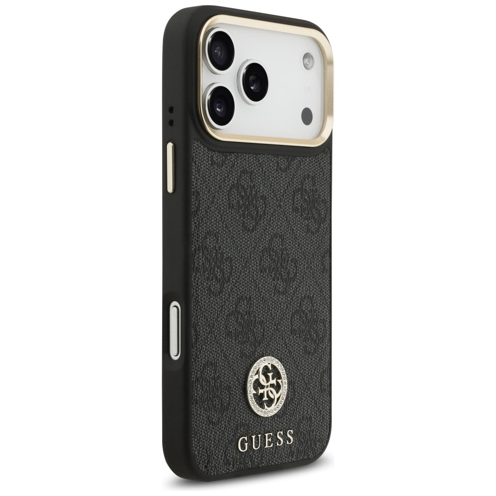 Custodia MagSafe per Apple iPhone 17 Pro Max, Guess, 4G Strass Logo, Nera