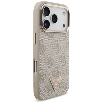 MagSafe Hülle für Apple iPhone 17 Pro Max, Guess, 4G Triangle Logo, Roségold