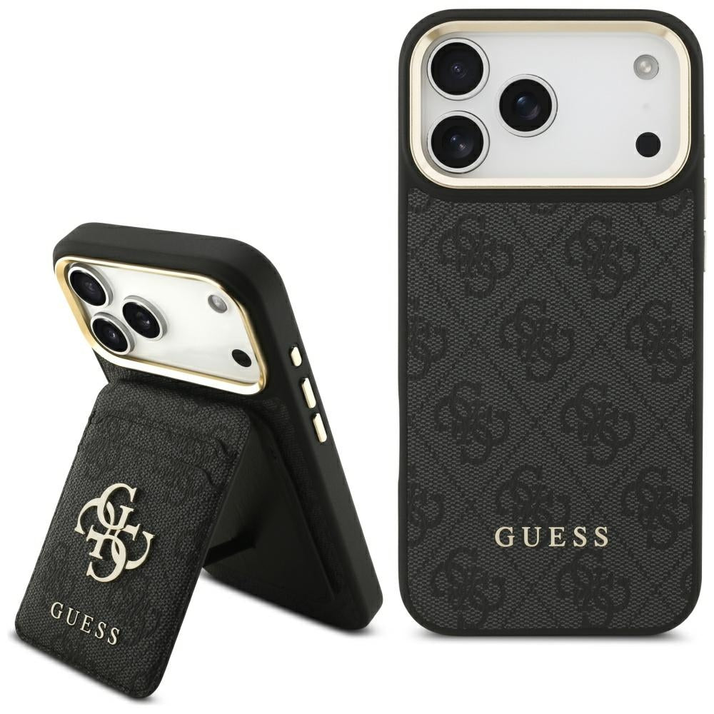 Coque MagSafe pour Apple iPhone 17 Pro Max, Guess, Emplacement pour carte 4G, Noire
