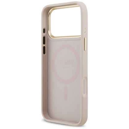 MagSafe Hülle für Apple iPhone 17 Pro Max, Guess, Grained Strass Logo, Rosa