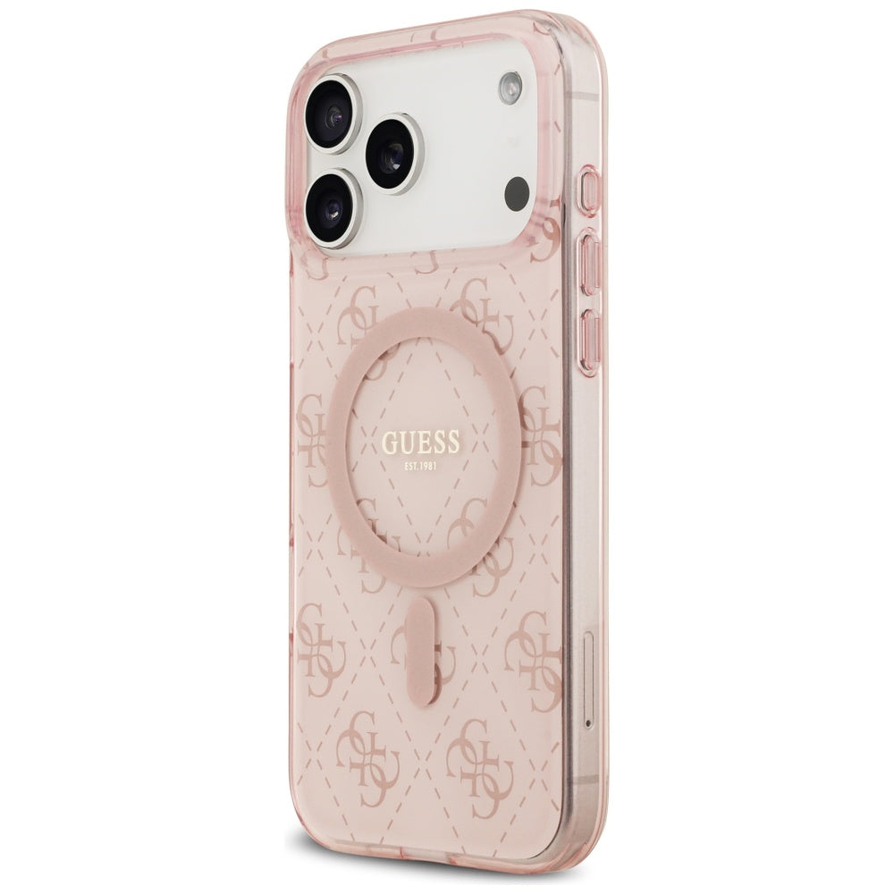 Étui MagSafe pour Apple iPhone 17 Pro Max, Guess, IML 4G Background, Rose