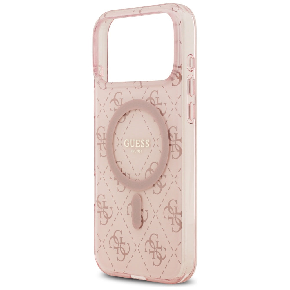 Étui MagSafe pour Apple iPhone 17 Pro Max, Guess, IML 4G Background, Rose