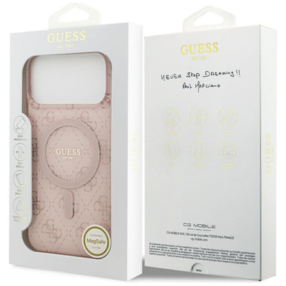 Étui MagSafe pour Apple iPhone 17 Pro Max, Guess, IML 4G Background, Rose