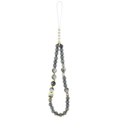 MagSafe Hülle für Apple iPhone 17 Pro Max, Guess, IML Flowers with Pearl Strap, Schwarz