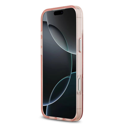 Custodia MagSafe per Apple iPhone 17 Pro Max, Guess, Logo Triangolo Gradiente IML, Rosa