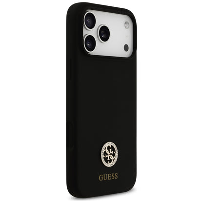 Custodia MagSafe per Apple iPhone 17 Pro Max, Guess, Logo Strass 4G, Nera