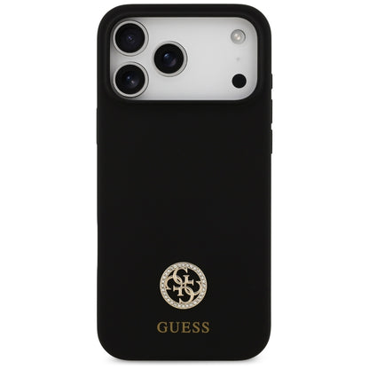 Custodia MagSafe per Apple iPhone 17 Pro Max, Guess, Logo Strass 4G, Nera