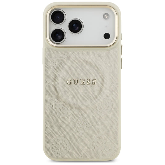Étui MagSafe pour Apple iPhone 17 Pro Max, Guess, Peony Hot Stamp, Beige