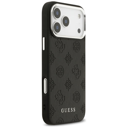 Coque MagSafe pour Apple iPhone 17 Pro Max, Guess, Peony Hot Stamp Script, Noire