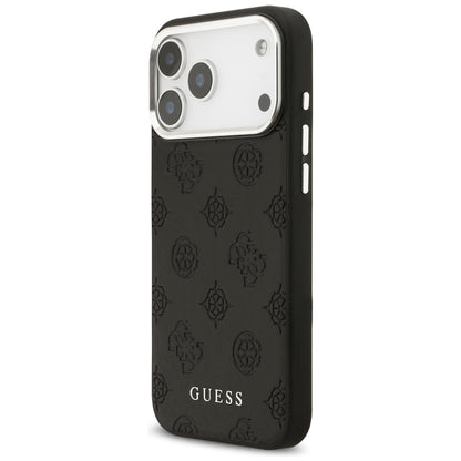 Coque MagSafe pour Apple iPhone 17 Pro Max, Guess, Peony Hot Stamp Script, Noire