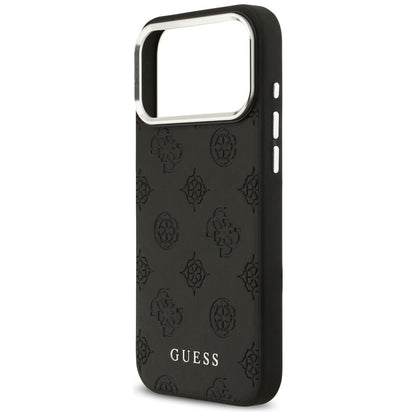 Coque MagSafe pour Apple iPhone 17 Pro Max, Guess, Peony Hot Stamp Script, Noire