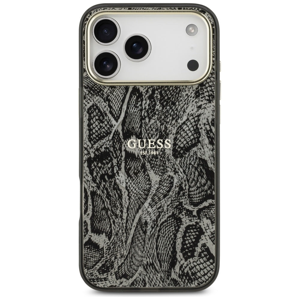 Custodia MagSafe per Apple iPhone 17 Pro Max, Guess, Motivo Pitone, Nera