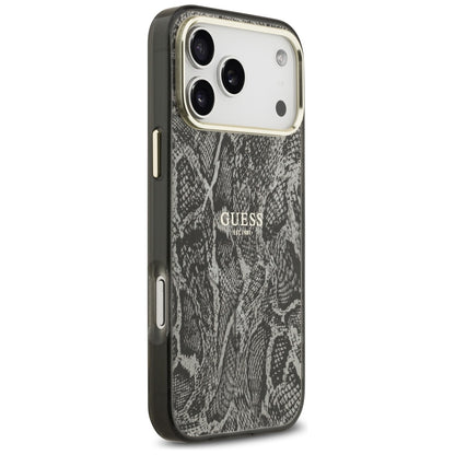 Custodia MagSafe per Apple iPhone 17 Pro Max, Guess, Motivo Pitone, Nera