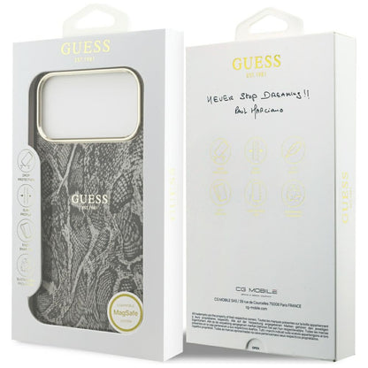 Custodia MagSafe per Apple iPhone 17 Pro Max, Guess, Motivo Pitone, Nera